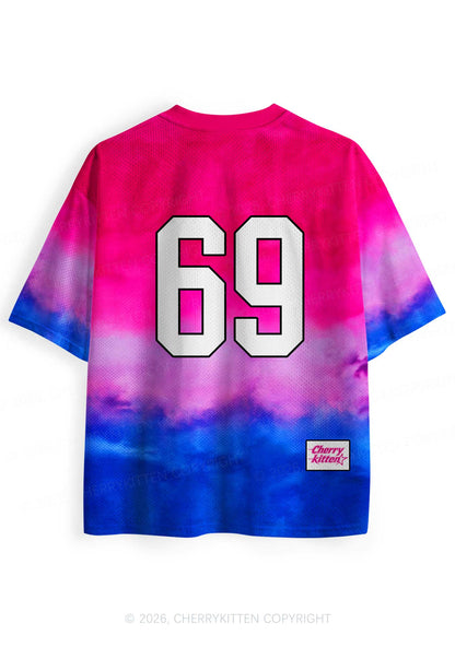 Custom Bisexual Flag Colors Pride Y2K Sport Jersey Shirts Cherrykitten