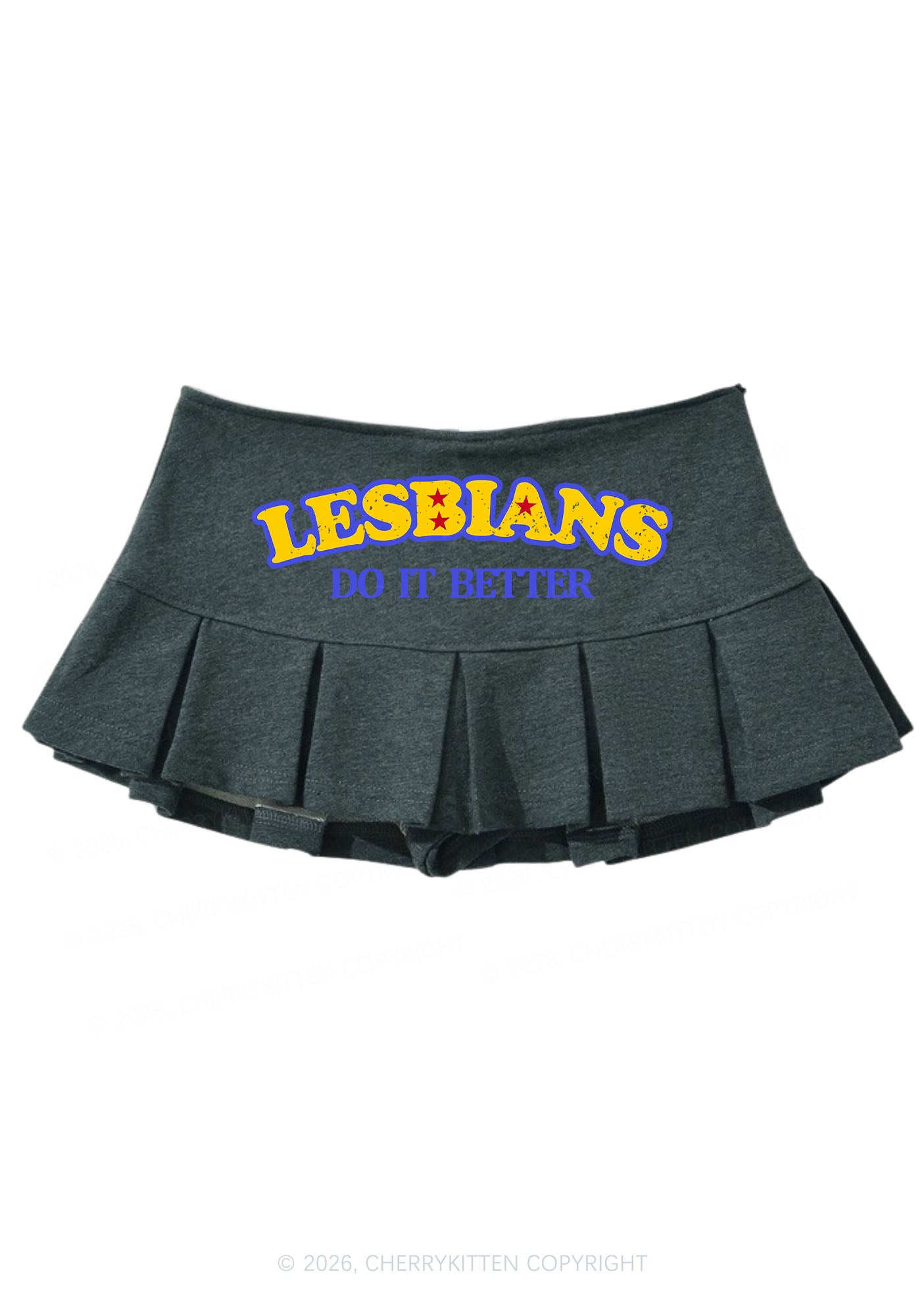 Lesbians Do It Better Pride Y2K Mini Pleated Skirts Cherrykitten