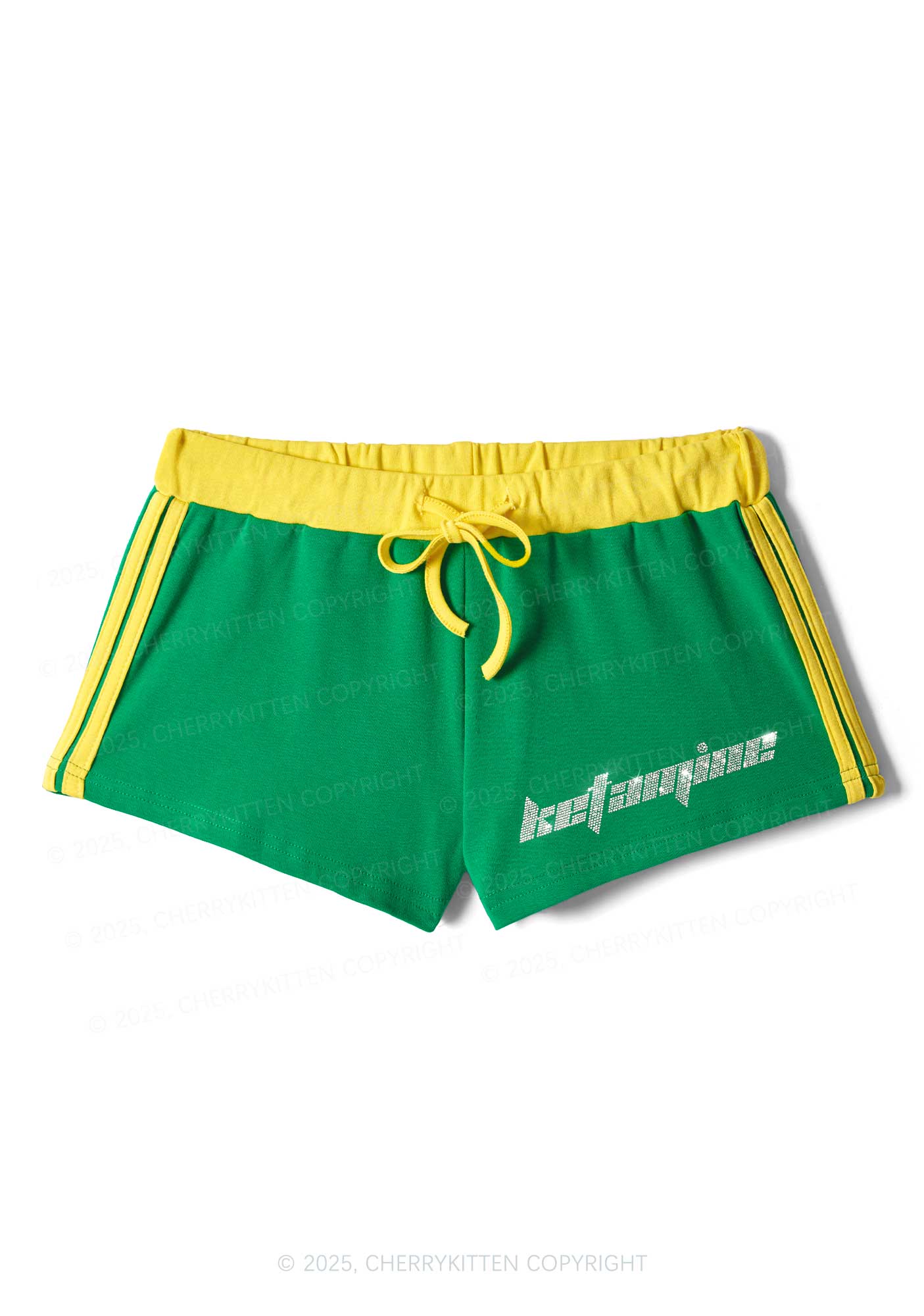 Rhinestone Mini Ketamxxe Y2K Drawstring Mini Shorts Cherrykitten