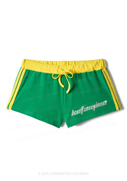 Rhinestone Mini Ketamxxe Y2K Drawstring Mini Shorts Cherrykitten