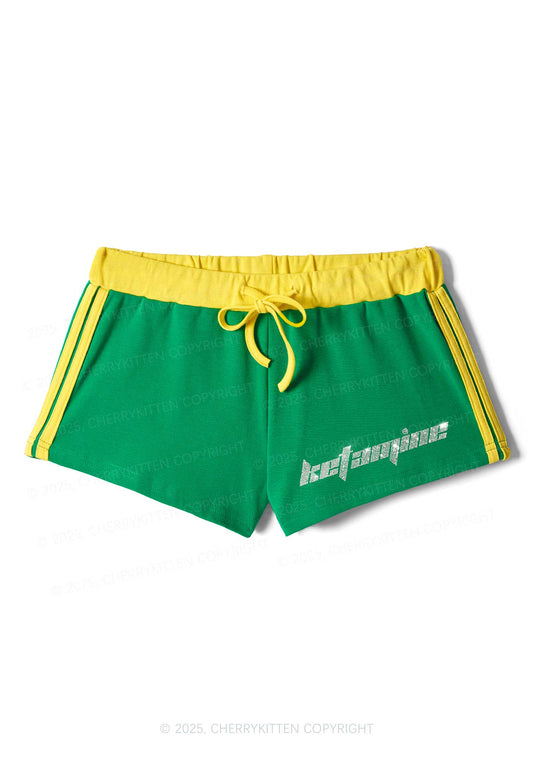 Rhinestone Mini Ketamxxe Y2K Drawstring Mini Shorts Cherrykitten