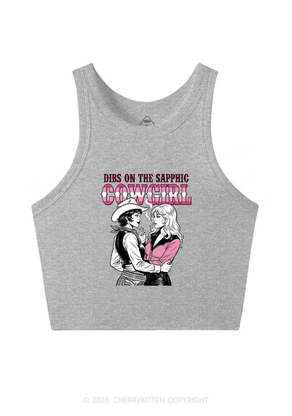 Dibs On The Sapphic Cowgirl Pride Y2K Crop Tank Top Cherrykitten