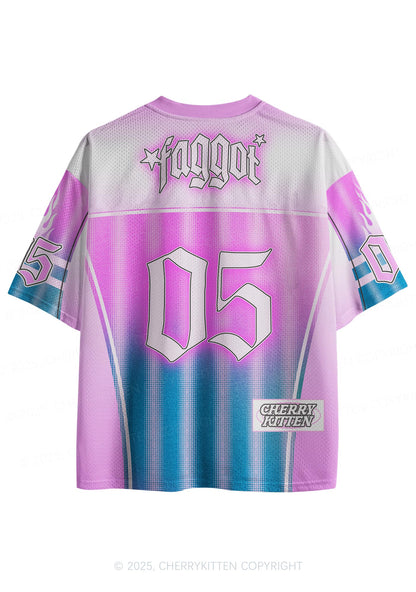 Custom Blue Gradient Faggot Pride Y2K Sport Jersey Shirts Cherrykitten