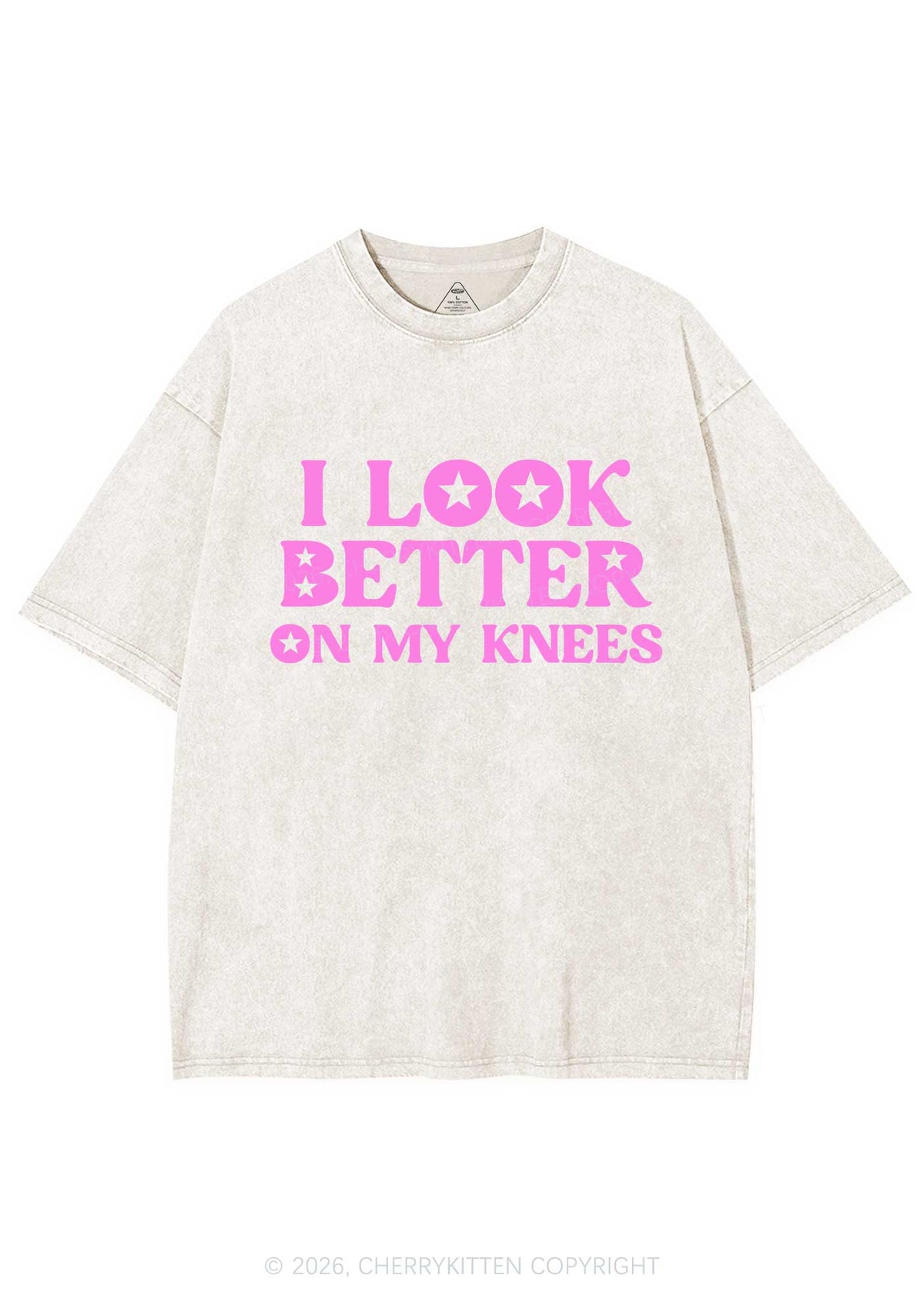 I Look Better On My Knees Y2K Shirts Washed Tee Cherrykitten