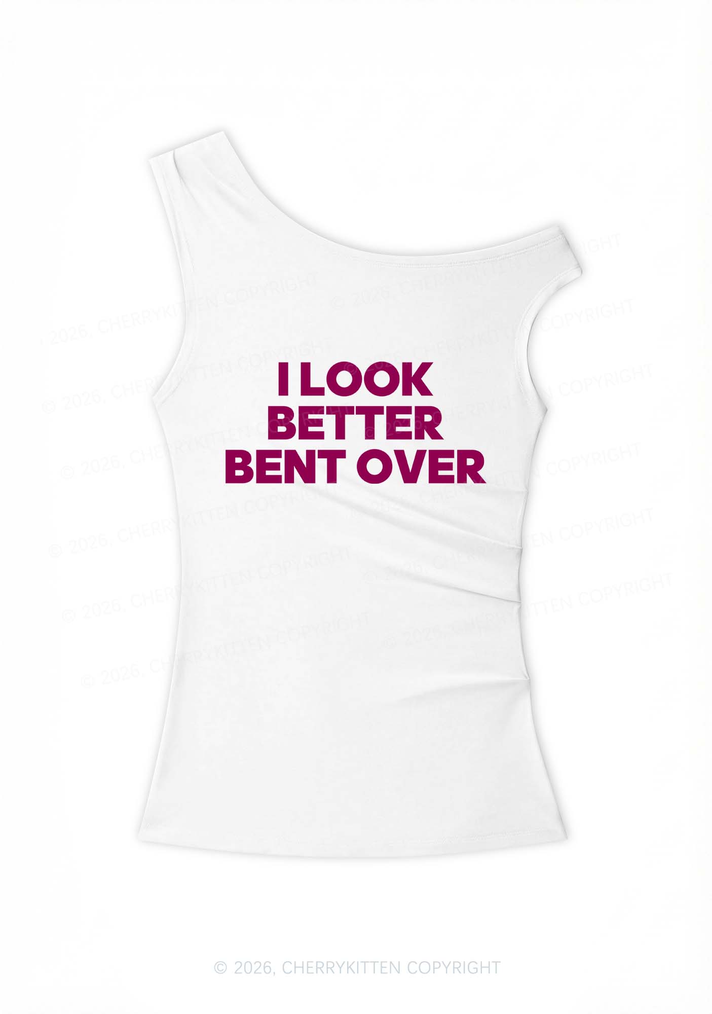 Look Better Bent Over Y2K Off Shoulder Tank Top Cherrykitten