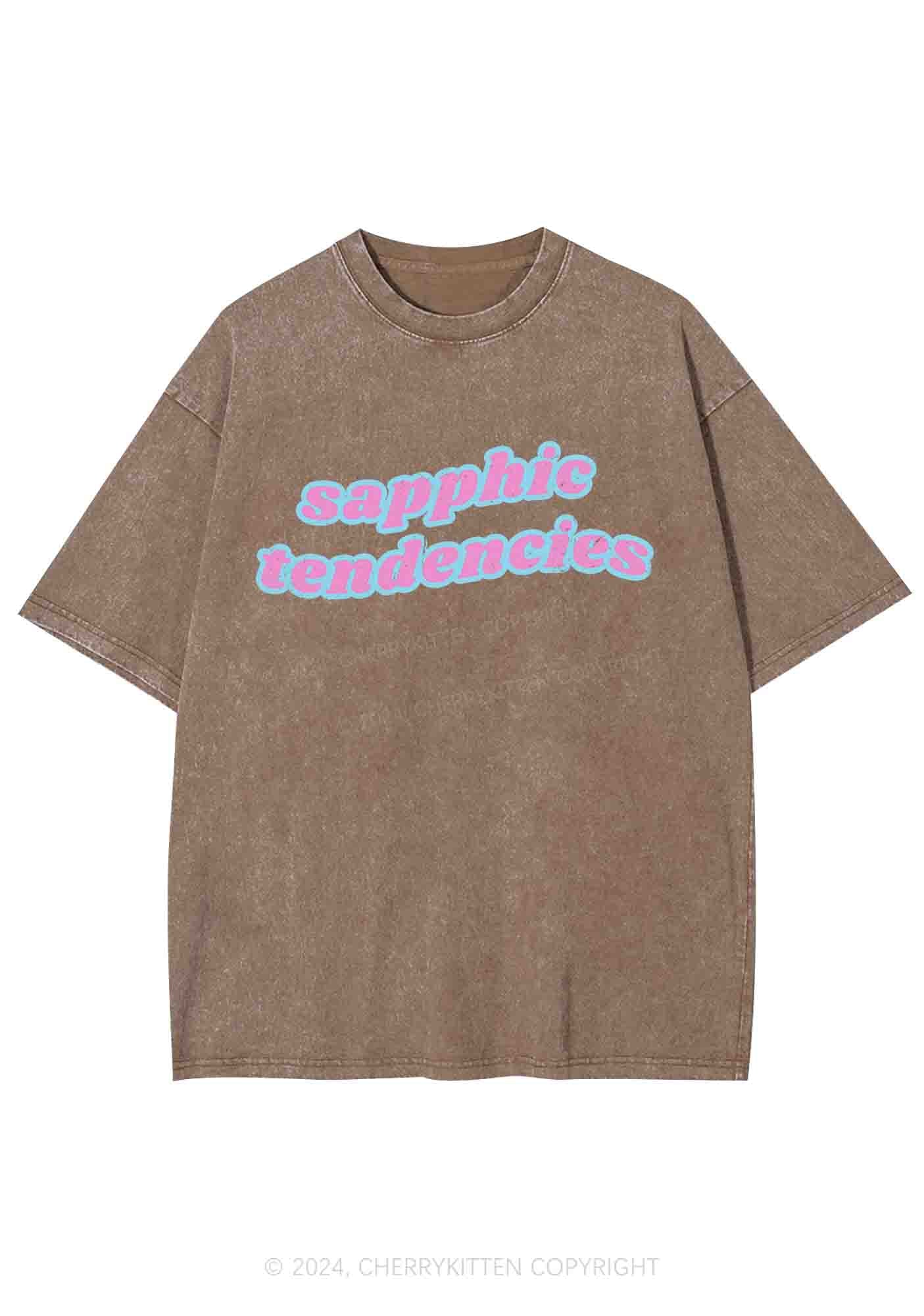 Sapphic Tendencies Y2K Washed Tee Cherrykitten