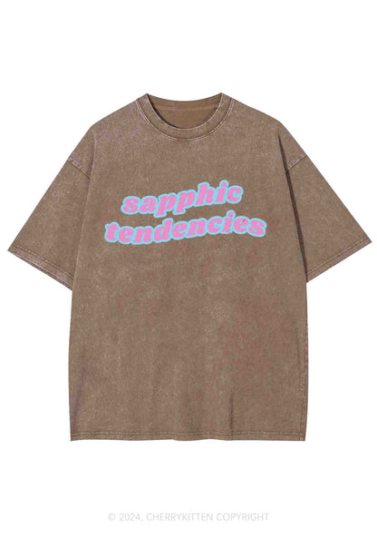 Sapphic Tendencies Y2K Washed Tee Cherrykitten