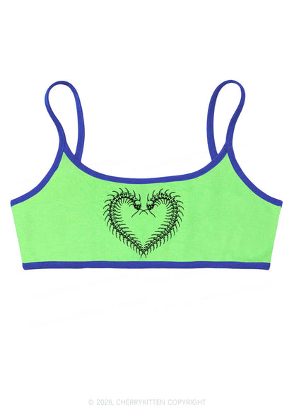 Halloween Centipede Heart Shape Y2K Super Crop Cami Cherrykitten