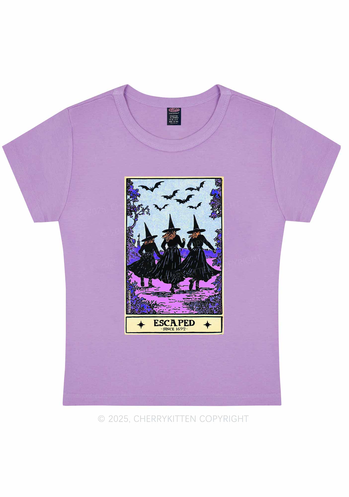 Halloween Escaped Witch Y2K Baby Tee Cherrykitten