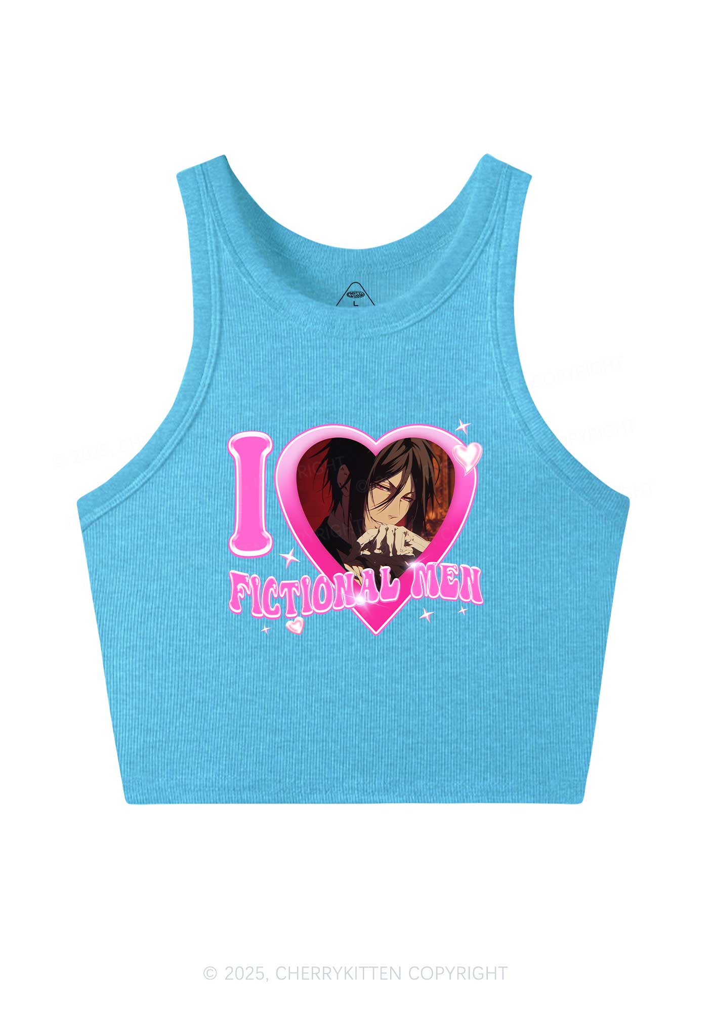 Custom I Love Fictional Men Y2K Crop Tank Top Cherrykitten
