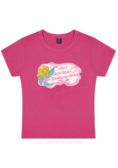 Curvy Hair Wash Day Y2K Baby Tee Cherrykitten