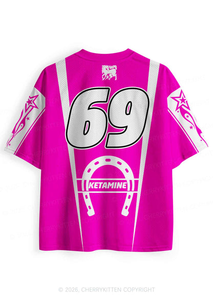 Hot Pink K Pony Y2K Sport Jersey Shirts Cherrykitten