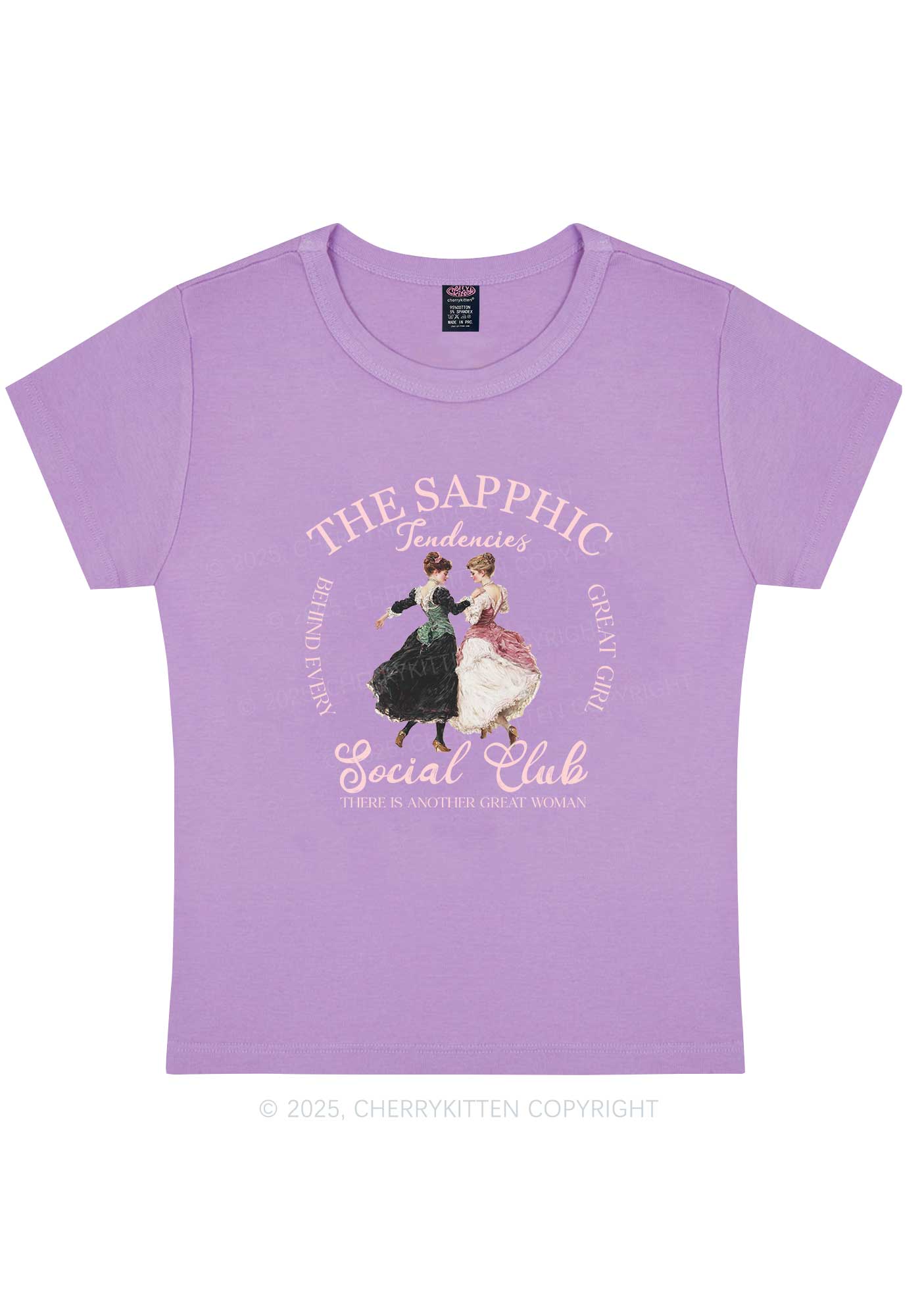 The Sapphic Pride Y2K Baby Tee Cherrykitten