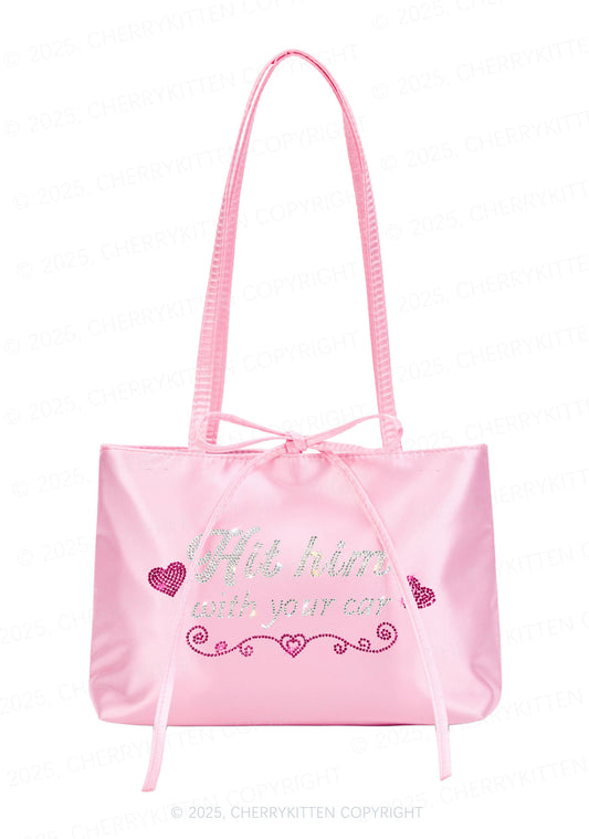 Rhinestone Hit Him Y2K Satin Bags Cherrykitten