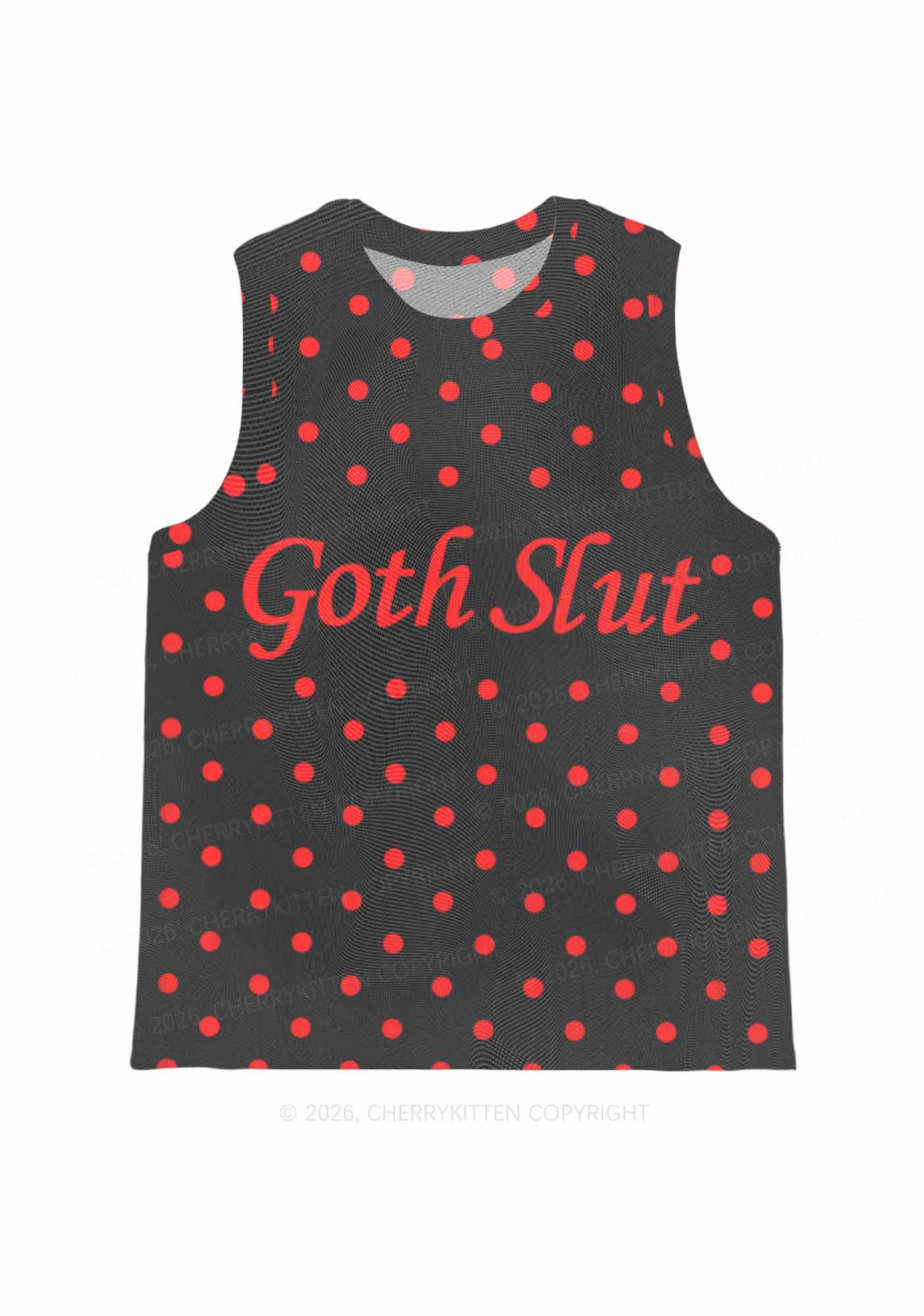 Goth Slxt Y2K Mesh Muscle Tank Cherrykitten