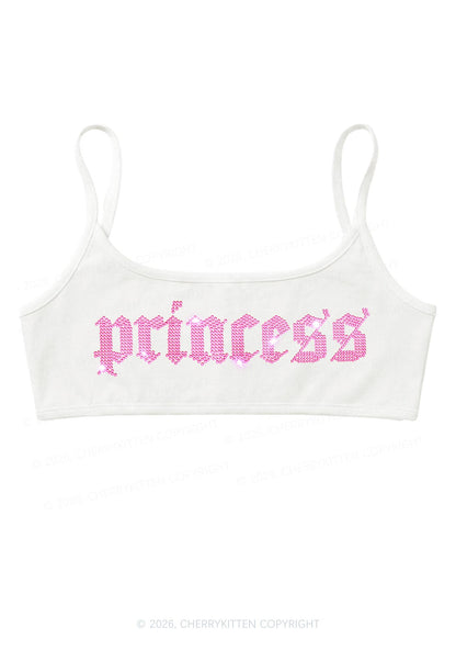 Rhinestone Princess Y2K Super Crop Cami Cherrykitten