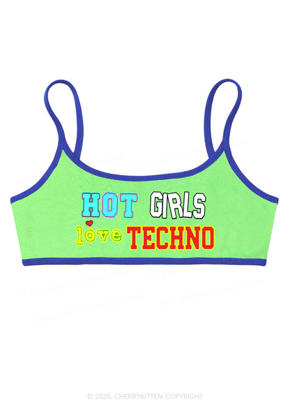 Hot Girls Love Techno Y2K Super Crop Cami Cherrykitten