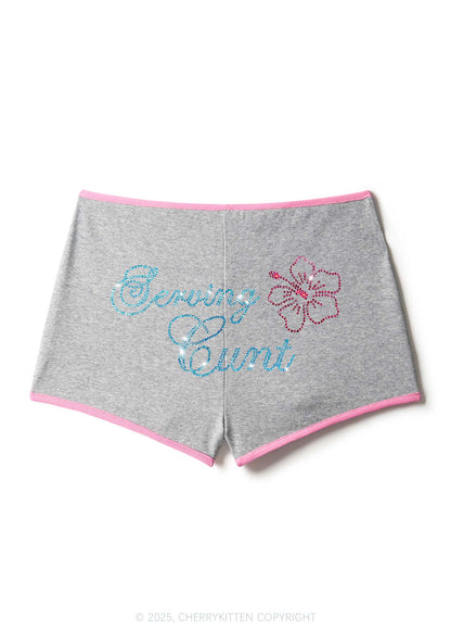 Rhinestone Serving Cxxt Y2K Booty Shorts Cherrykitten
