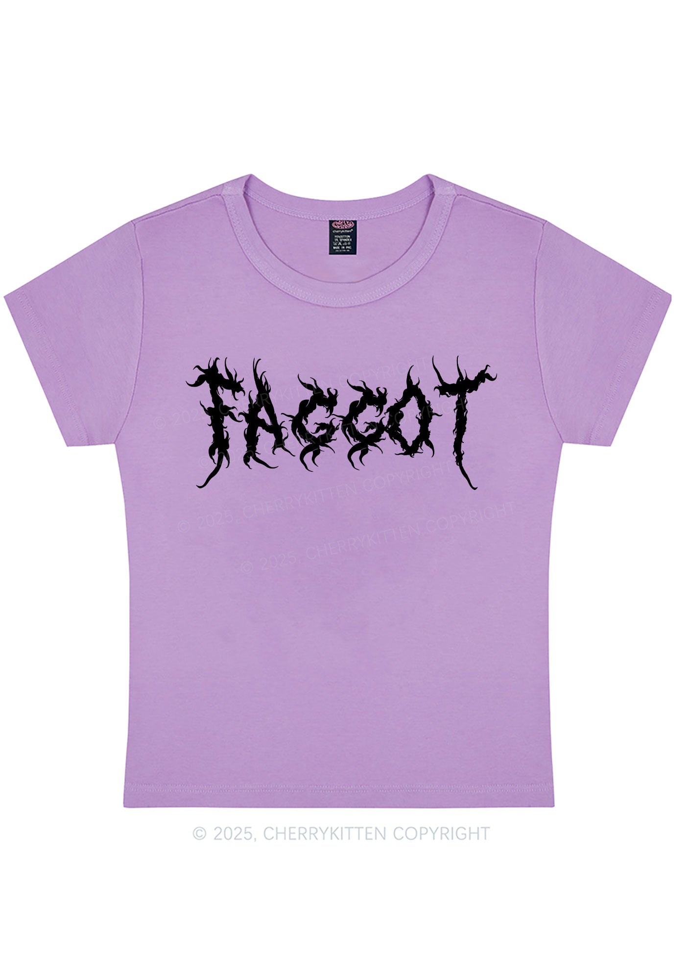 Curvy Punk Faggot Pride Y2K Baby Tee Cherrykitten