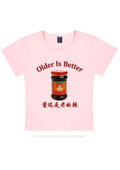Older Is Better Y2K Baby Tee Cherrykitten