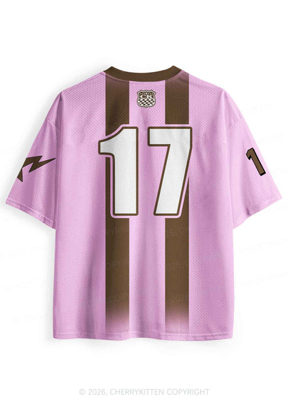 Live Laugh Lesbian Brown Stripes Pride Y2K Sport Jersey Shirts Cherrykitten