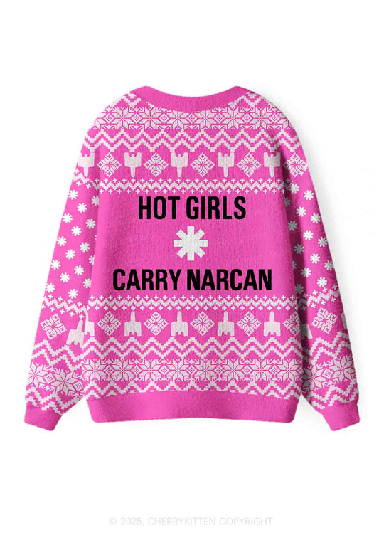 Hot Girls Carry Nxrcan Y2K Christmas Cardigan Knit Sweatshirt Cherrykitten