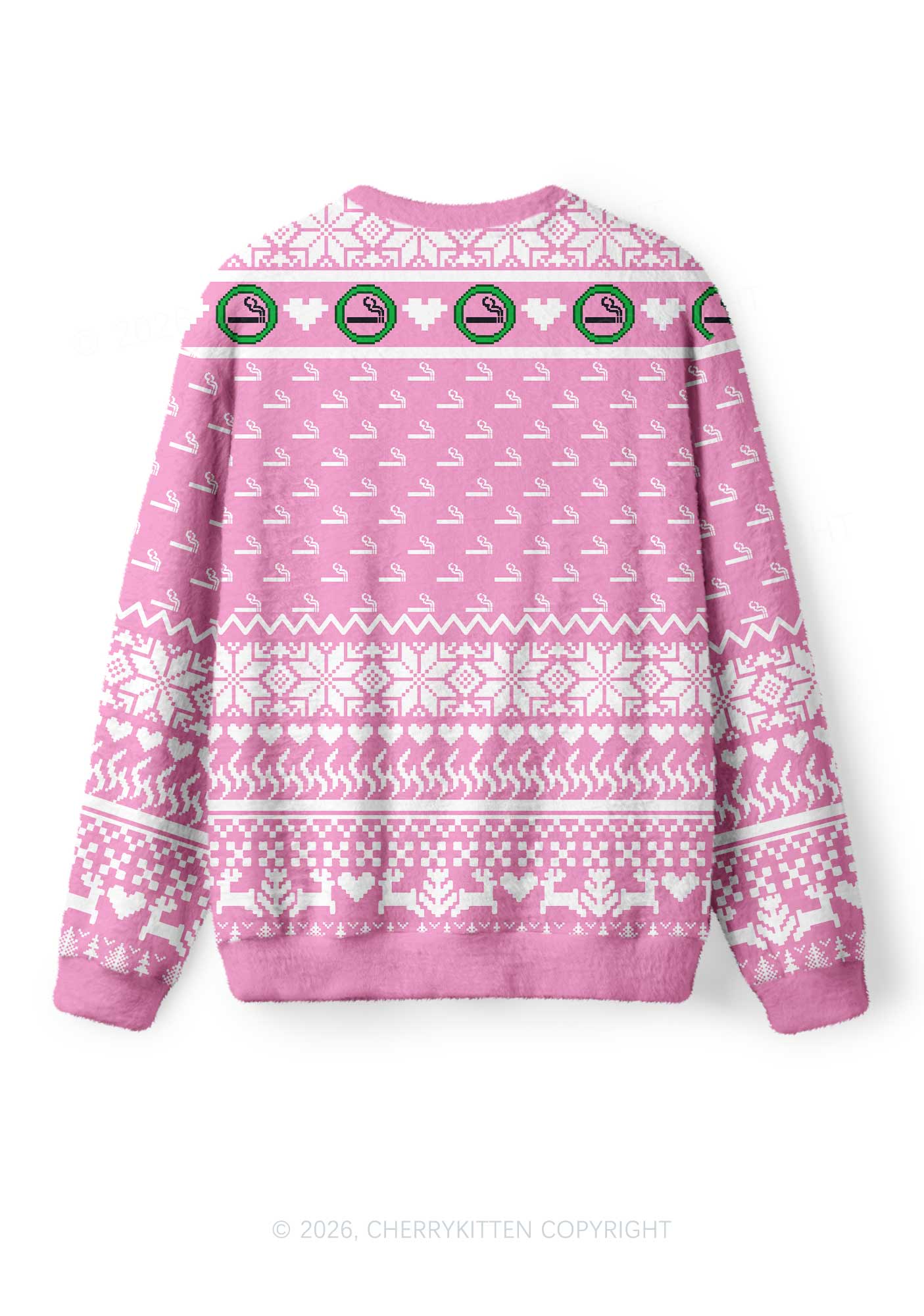 Dont Give Me Cigarette Y2K Christmas Knit Sweatshirt Cherrykitten