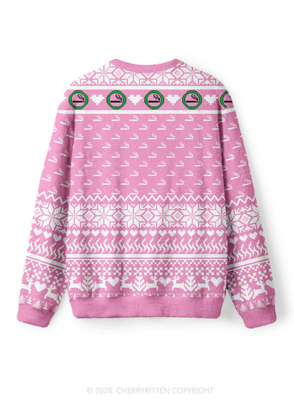 Dont Give Me Cigarette Y2K Christmas Knit Sweatshirt Cherrykitten