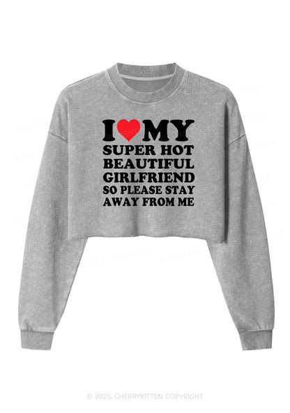 Love My Hot Girlfriend Y2K Crop Washed Sweatshirts Cherrykitten