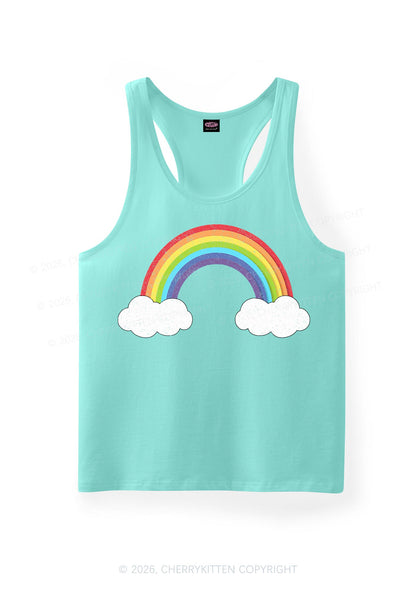 Rainbow Cloud Pride Y2K Men Racerback Tank Top Cherrykitten