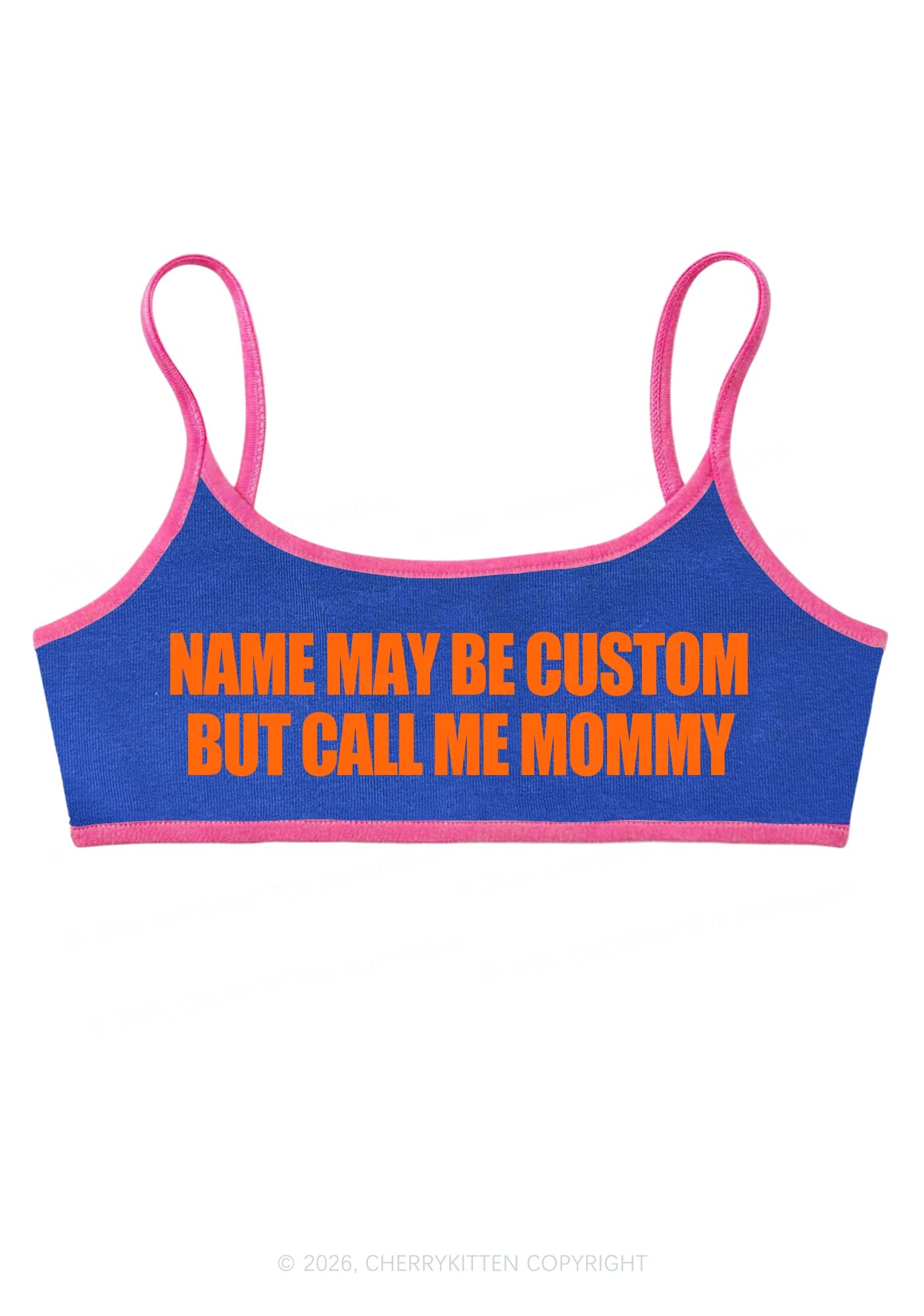 Custom Name Call Me Mommy Y2K Super Crop Cami Cherrykitten