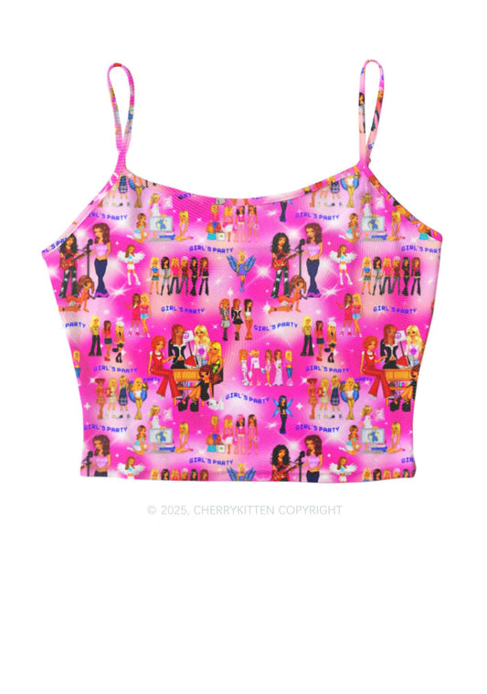 Girls Party Y2K Mesh Cami Tank Cherrykitten