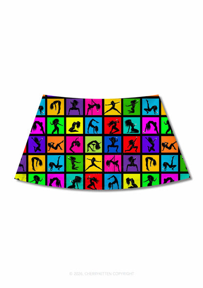 Dancer Silhouette Y2K Print Mini Skirt Cherrykitten