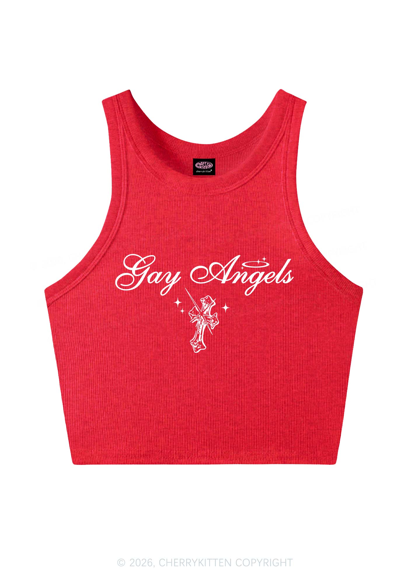 Gay Angels Pride Y2K Crop Tank Top Cherrykitten