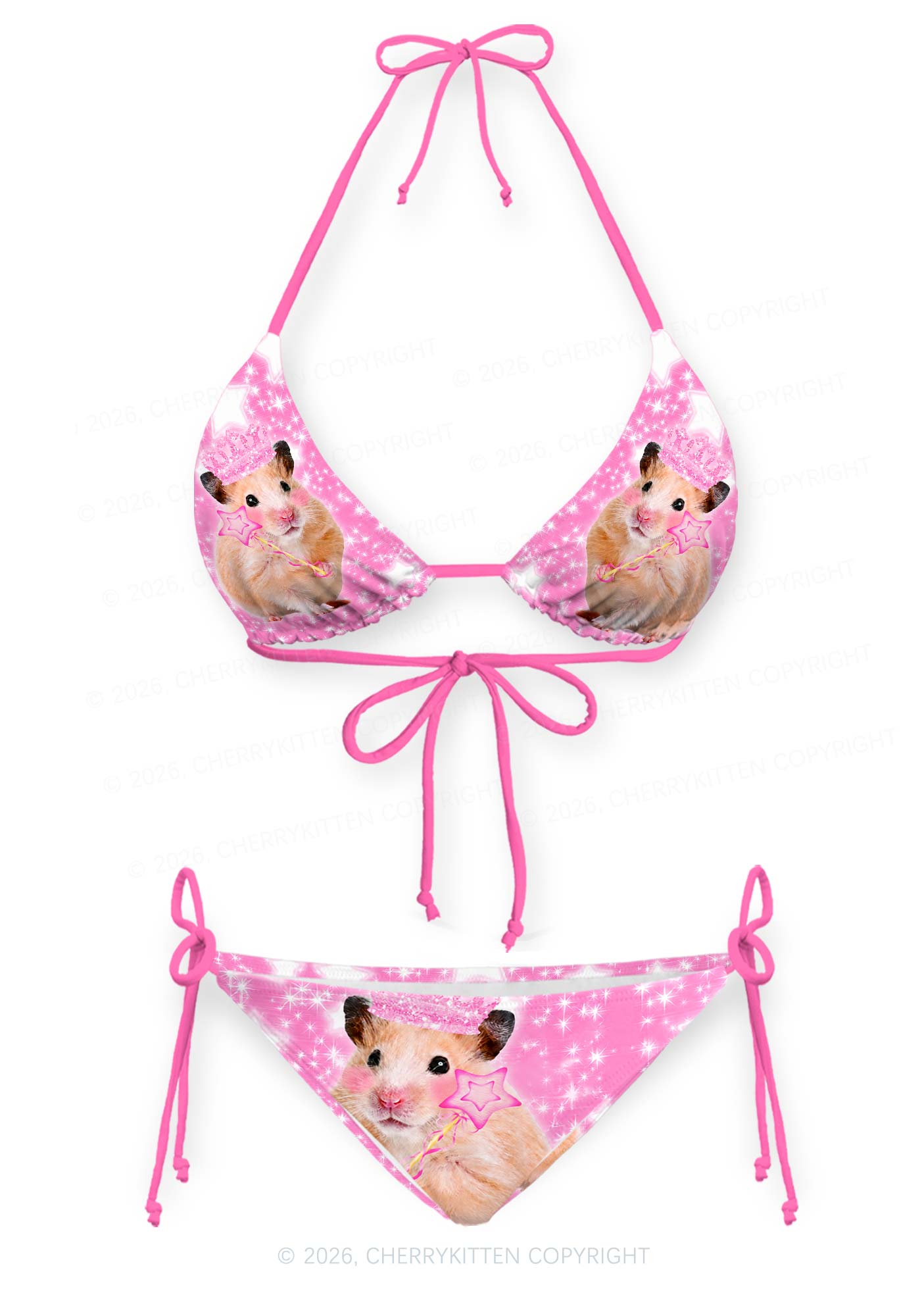 Rat Princess Y2K Print Bikini Set Cherrykitten