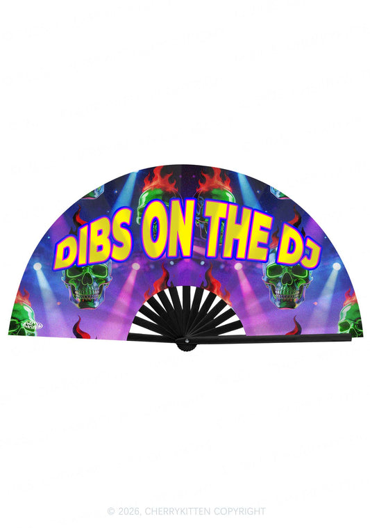 Dibs On The DJ Y2K Rave Hand Fan Cherrykitten