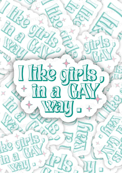 Like Girls In Gay Way Pride 1Pc Y2K Sticker Cherrykitten