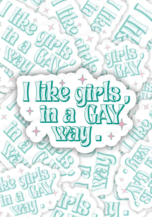 Like Girls In Gay Way Pride 1Pc Y2K Sticker Cherrykitten