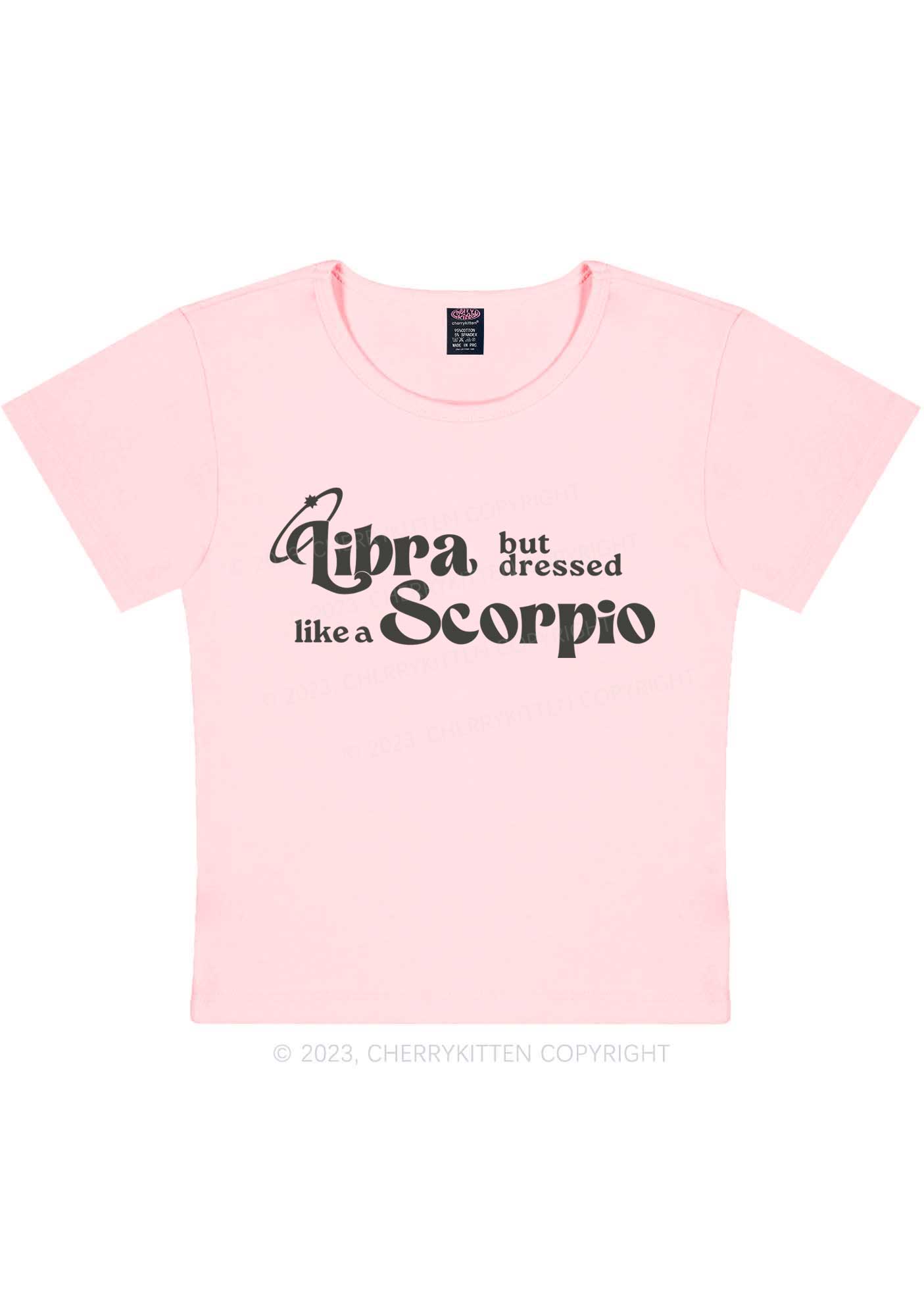 Libra Dressed Like Scorpio Y2K Baby Tee Cherrykitten