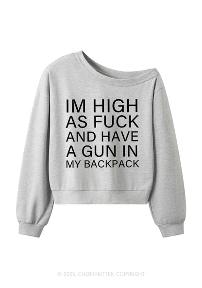 Im High Y2K Off Shoulder Sweatshirts Cherrykitten