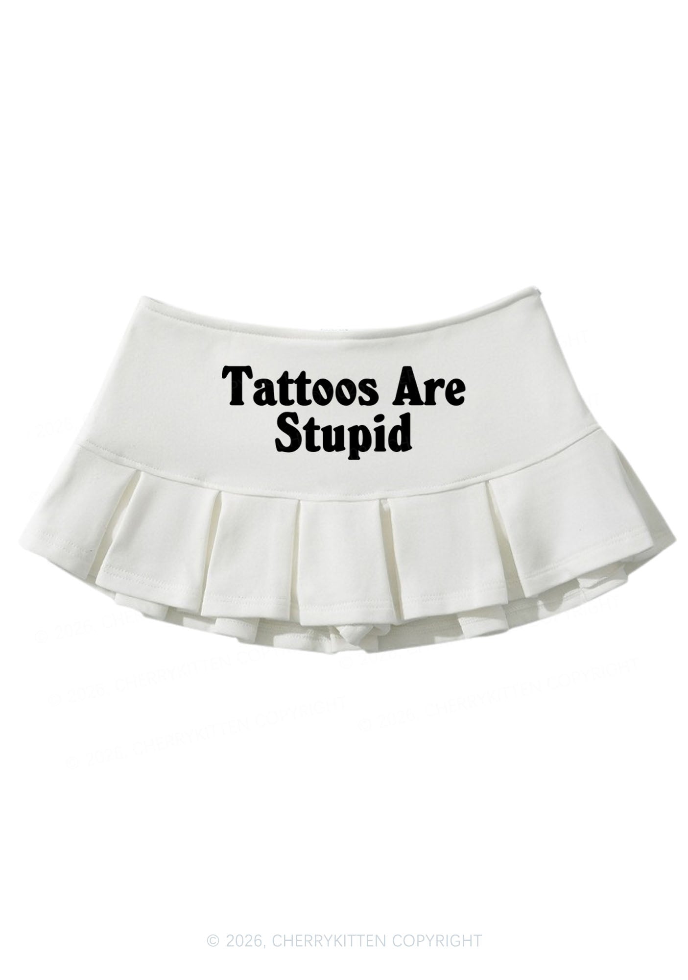 Tattoos Are Stupid Y2K Mini Pleated Skirts Cherrykitten