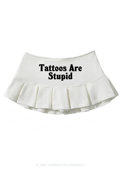 Tattoos Are Stupid Y2K Mini Pleated Skirts Cherrykitten