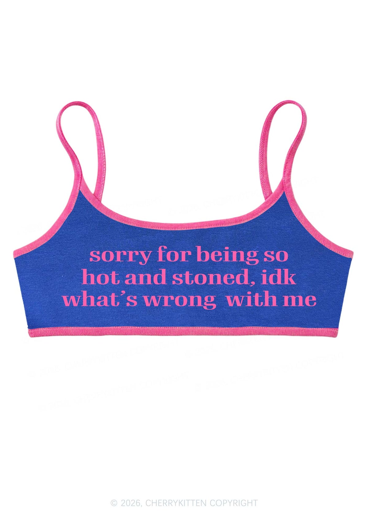 Sorry For Being Hot And Stoned Y2K Super Crop Cami Cherrykitten