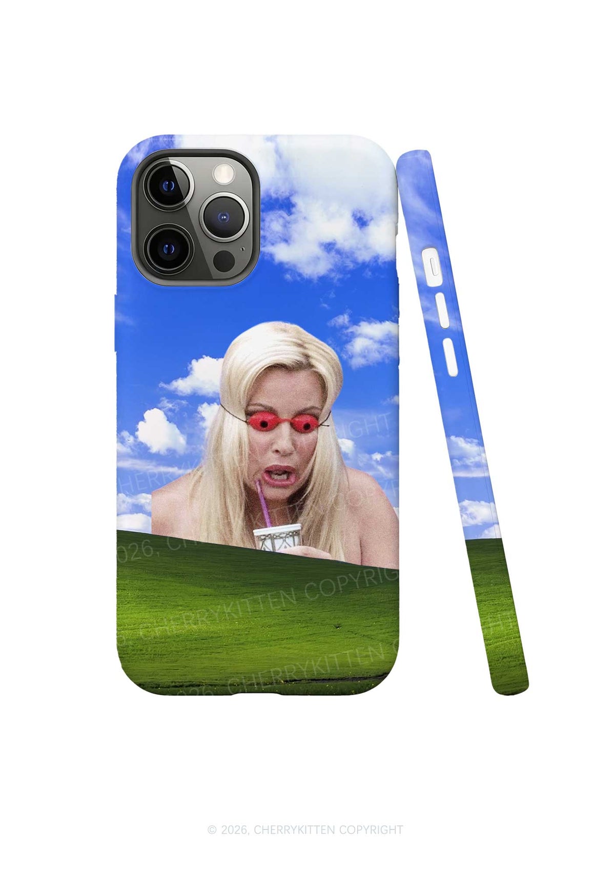 Red Eyeglasses Lady Grassland Y2K Phone Case Cherrykitten