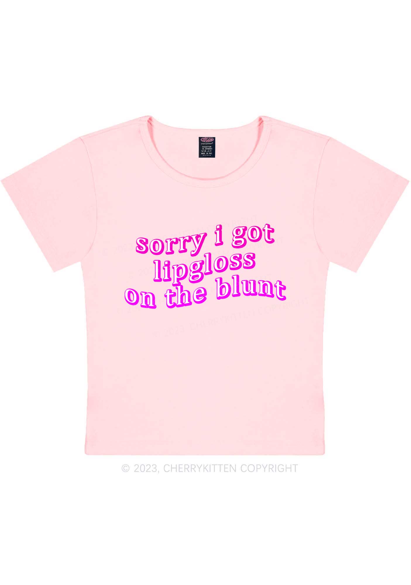 Lipgloss On The Blunt Y2K Baby Tee Cherrykitten