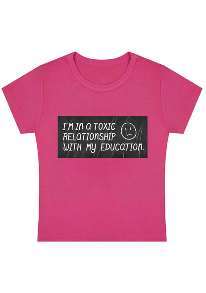 Curvy Toxic Relationship Education Baby Tee