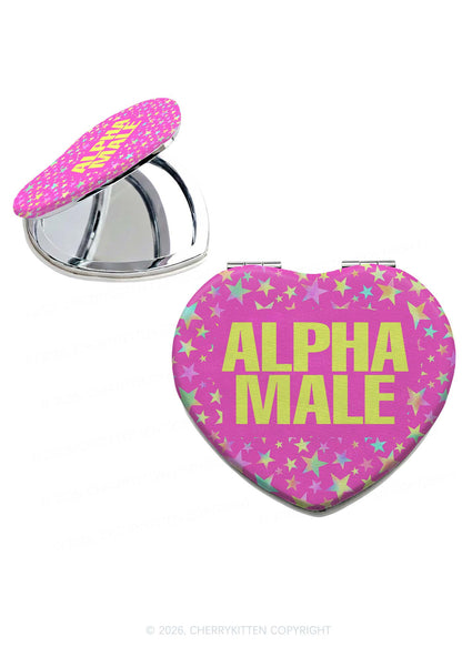 Hot Pink Alpha Male Pride Y2K Folding Makeup Mirror Cherrykitten