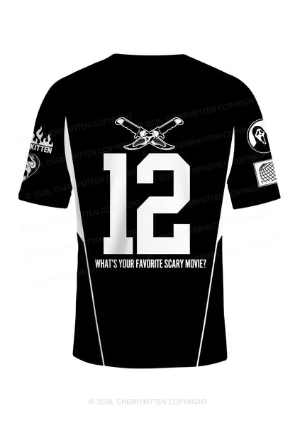 Halloween Custom Black Horror Club Y2K Football Jersey Shirts Cherrykitten