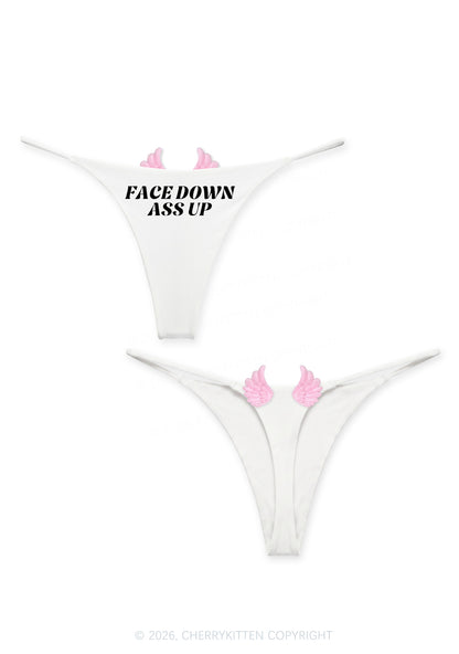 Face Down Ass Up Y2K Goth Angel Wings Bikini String Thong Cherrykitten