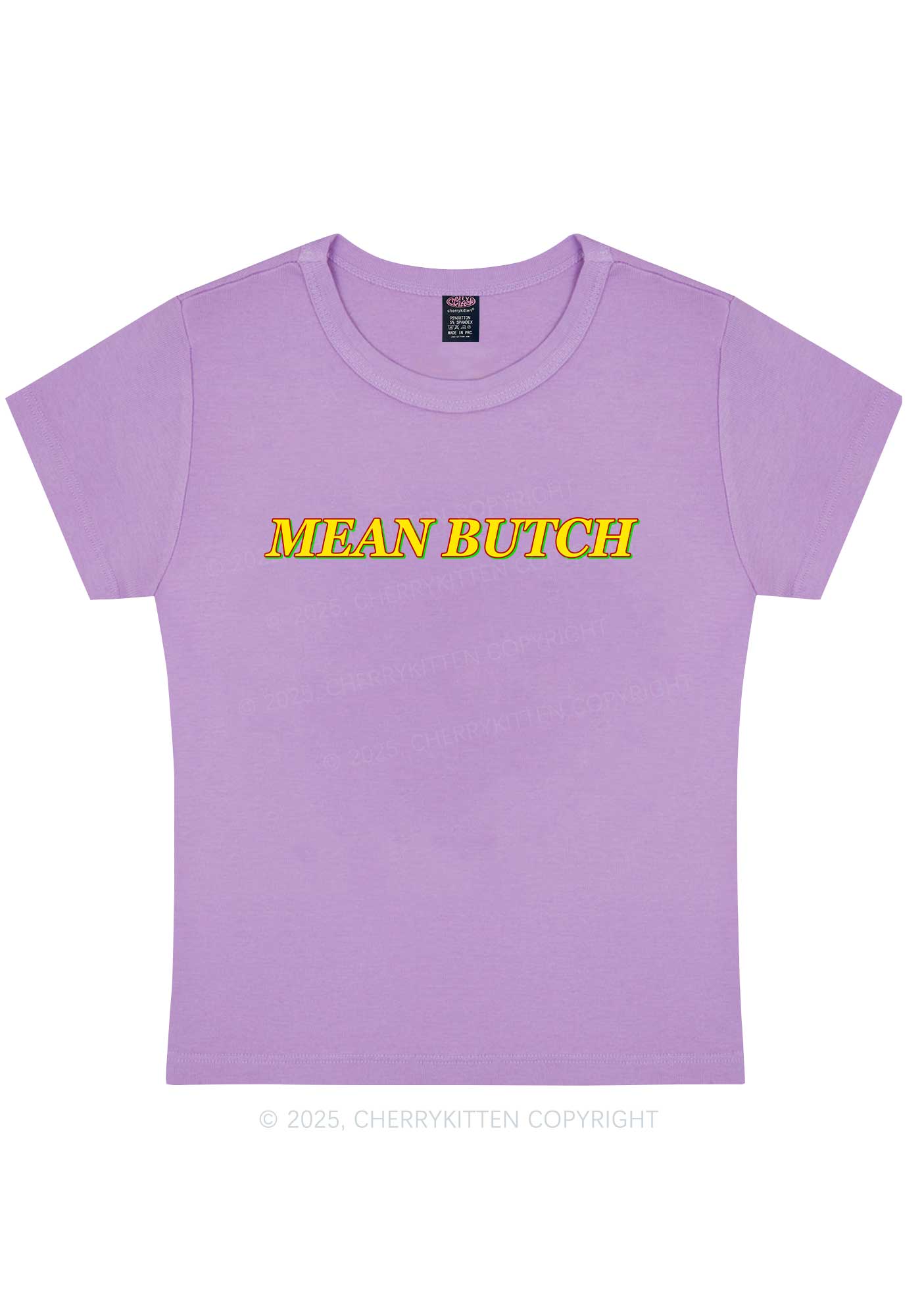Mean Butch Pride Y2K Baby Tee Cherrykitten
